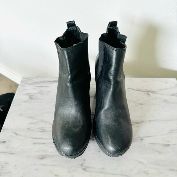 Asos Womens Ankle Chelsea Boots Block Heel Platform Faux leather Black. Womans 6 - Picture 3 of 12